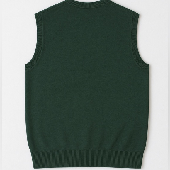 Turnbury Knit Extra Fine Merino Wool V-Neck Sweater Vest Green Men’s Size L - Picture 3 of 9